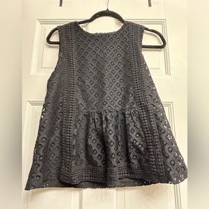 Black banana republic blouse lace detailing like new condition XS fits like S